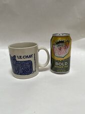 Vintage TAYLOR & NG Blue LE CHAT The Cat Mouse Yarn Coffee Tea Mug 1978 Signed picture