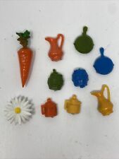 10 Vintage Tupperware Mini Tiny Refrigerator Magnets Pans Carrot Kitchen Flower picture