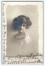 1911 Pretty Girl Curly Hair Studio St. Paul Minnesota MN RPPC Photo Postcard picture