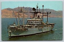 Military~USS Mount McKinley Amphibious Force Flagship Off The Coast~Vintage PC picture