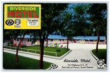 1957 Riverside Motel Huron Wolsey South Dakota SD Posted Vintage Postcard picture
