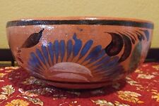 VINTAGE MEDIUM SIZE MADE IN MEXICO CLAY POTTERY BOWL~SMELLS GREAT WHEN WET  picture