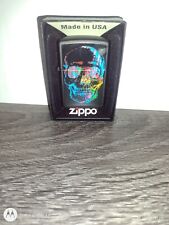 Zippo Windproof Black Matt  Skull Lighter, New In Box..    picture