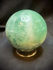 Large Pretty Feather Fluorite Sphere With Stand 815 Grams picture