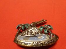 ANTIQUE WW 2 REMEMBER PEARL HARBOR SWEETHEART PIN LARGE 2 1/2 x 2 1/4 in --RARE picture
