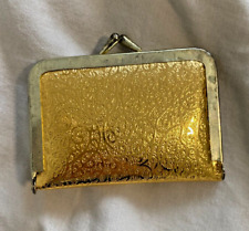 Vintage Travel Size Portable Sewing Kit Gold Embossed Kiss Clasp picture