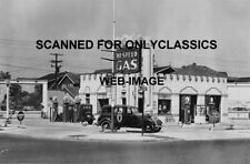 1933 HI-SPEED GAS STATION GLOBE PUMP FORD CAR DEALERSHIP 12x18 PHOTO AUTOMOBILIA picture