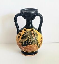 Vintage Mini Greek Pottery Painted Zeus? Grecian God Greece Souvenir picture