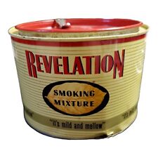 Vintage Revelation Tobacco Smoking Mixture Round 14 oz Empty Tin Container Can picture