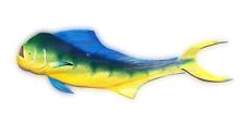 Mahi Dolphin fish hand crafted painted Palm Frond animal wall art painting decor picture