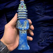 Unlock Spiritual Energies with Handmade Blue Egyptian Djed Pillar - Osiris Body picture