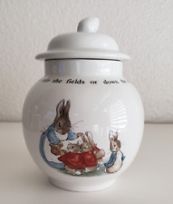 NEW Wedgwood Beatrix Potter Peter Rabbit Jam Pot New Old Stock ~ Just Displayed picture