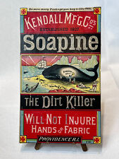 Antiq. Victorian Trade Card Kendall Mfg Co Soapine Beached Whale English German picture