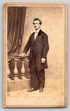 Original Old Vintage Antique Photo CDV Gentleman Suit Tie New Haven, Conn picture
