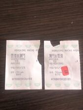 Vintage 1990 2 Ticket Stubs Hydrofoil Ferry Travel Hong Kong Macau Rare picture