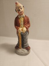 Circus Clown Figurine With Cane Walking Stick Knicknack picture