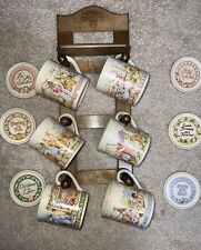 Vintage Watkin's Country Kids collectible ceramic mugs, coasters, and rack picture