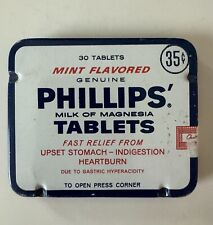 Vintage Genuine Phillips Milk of Magnesia Tablets Mint  Tin  picture