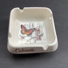 Vintage Pottery Craft Ashtray Souvenir from Colorado Butterfly Design USA Made picture