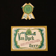 Van Dyck Beer Label with Neck IRTP Shawano WI picture