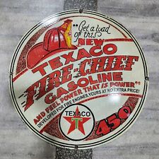 TEXACO FIRE CHIEF PORCELAIN ENAMEL SIGN 30 INCHES ROUND picture