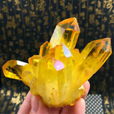Plating Yellow Quartz Cluster Citrine Crystal Stone Healing Reiki Mineral USA picture