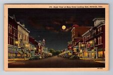 Norwalk OH-Ohio, Night View of Main St Looking East, Antique Vintage Postcard picture