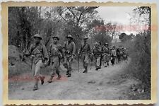50s Vietnam Saigon Ho Chi Minh Group Army Trekking Jungle B&W Vintage Photo 828 picture