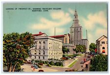 c1940s Looking Up Prospect Street Traveling Bldg. Hartford Connecticut Postcard picture