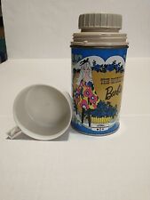 Vintage 1971 The World Of Barbie Thermos With Stopper and Lid Metal Half Pint picture