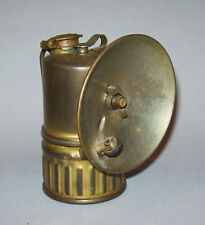 Antique Vtg Early 1900s Justrite Small Verticle Polygon Feed Miners Cap Lamp picture
