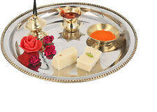 Steel & Brass Puja Thali Set - for Diwali Poojan / Pooja Room / Diwali Gifting picture