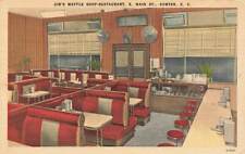 c1940s Jims Waffle Shop Restaurant Interior Booths Advertising Sumter SC P319 picture