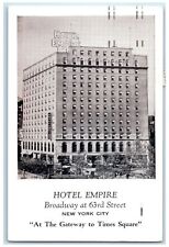 1952 Hotel Empire A Sanitized Hotel Exterior Roadside New York City NY Postcard picture
