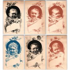 x6 LOT c1880 Cute Baby Smile Laugh Kids Play Stock Trade Cards Raise Child C30 picture