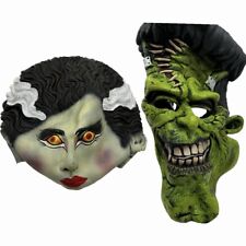 Vintage Halloween Masks Bride Of Frankenstein Couple 1997 Paper Magic Group picture