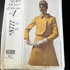 Vintage 1960s McCalls 8777 Bill Blass Mod Dress + Jacket Sewing Pattern 14 UNCUT picture