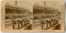 8th U.S. Infantry Tampa FL Port , Ship , railroad Photo Stereoview 1898 Military picture
