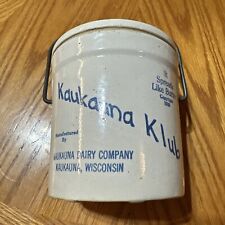 Vintage Kaukauna Klub Dairy Crock & Lid It Spreads Like Butter 1933 Wisconsin picture