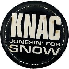 Vintage KNAC Jonesin' For Snow Pinback Button Skiing Ski Radio Station 1980s 1.5 picture