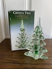 Vintage Silvestri Green Ribbon Clear Crystal Christmas Tree 6” Box Murano Style picture