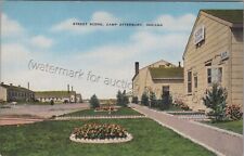 Edinburgh, IN: Camp Atterbury-Muscatatuc Street, Indiana Linen Military Postcard picture