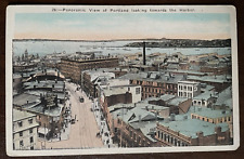 Postcard Portland Maine Panoramic View towards Harbor Vintage picture