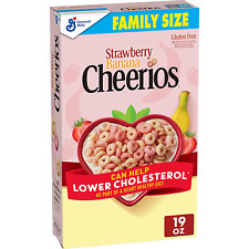 Cheerios Strawberry Banana Heart Healthy Cereal Whole Grain Oats 19 OZ Family Si picture