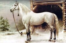 Art Oil painting Otto Eerelman Stamboom Helmantel horse in winter landscap picture