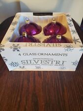 Silvestri Glass Christmas Ornaments Purple Round Balls 3