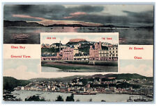 Scotland Postcard Oban Bay Sunset General View c1910 Unposted Antique picture