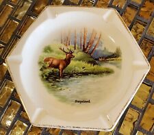 HARKER 1840 ashtray deer 'buck surprised' RARE FIND COLLECTIBLE nature picture
