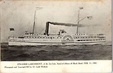 Post Card Steamer Larchmont Joy Line Sunk in Collision Feb 11 1907 PC291 picture