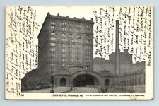 c1924 UDB Postcard Pittsburgh PA Union Depot B&W Photo-Litho Stamp picture